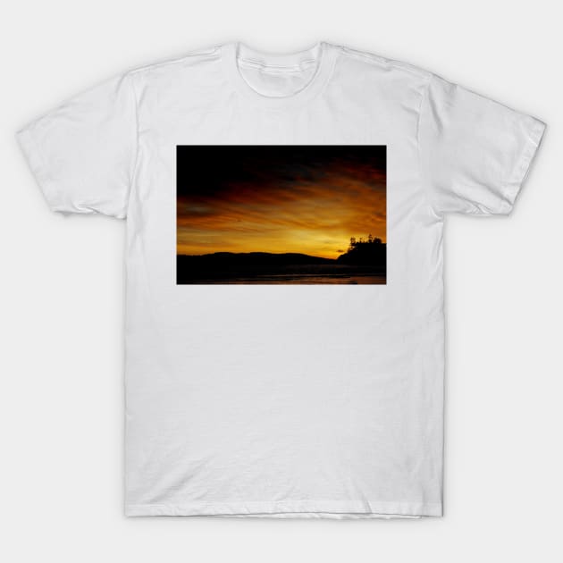 Sunset Long Beach Tofino Vancouver Island Canada T-Shirt by AndyEvansPhotos